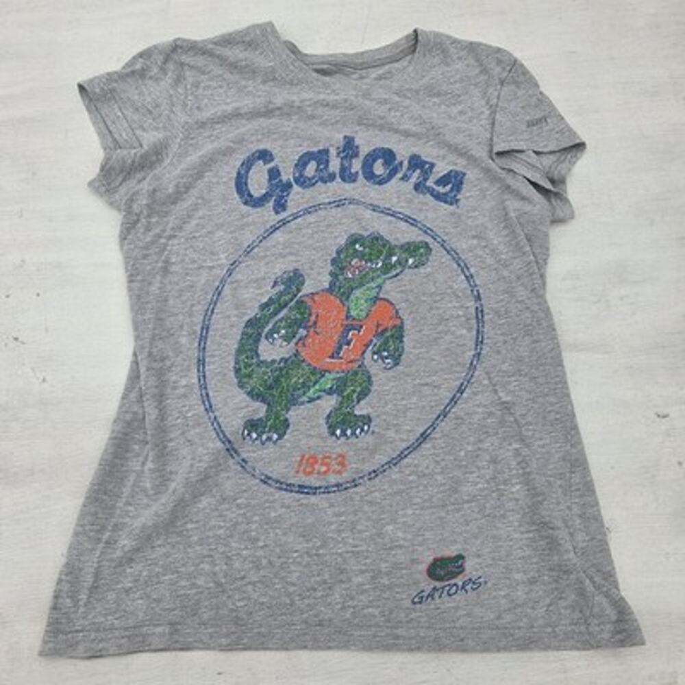Florida Gators Womens M SOFFE T-Shirt NCAA Gray Short Sleeve Tee Big Logo
